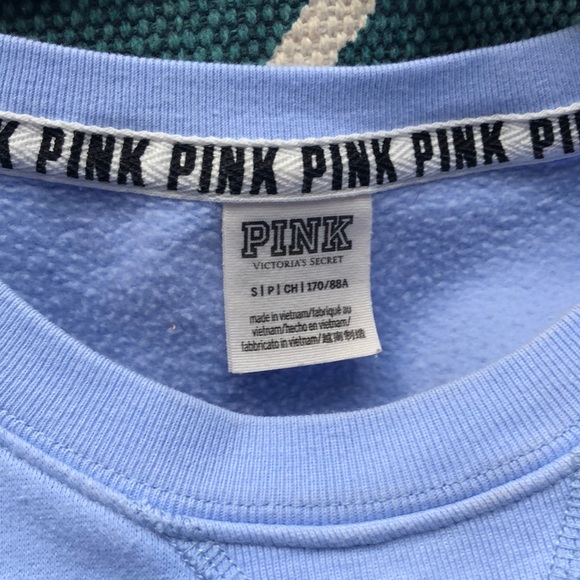 Light blue PINK crew neck sweatshirt - Picture 5 of 5